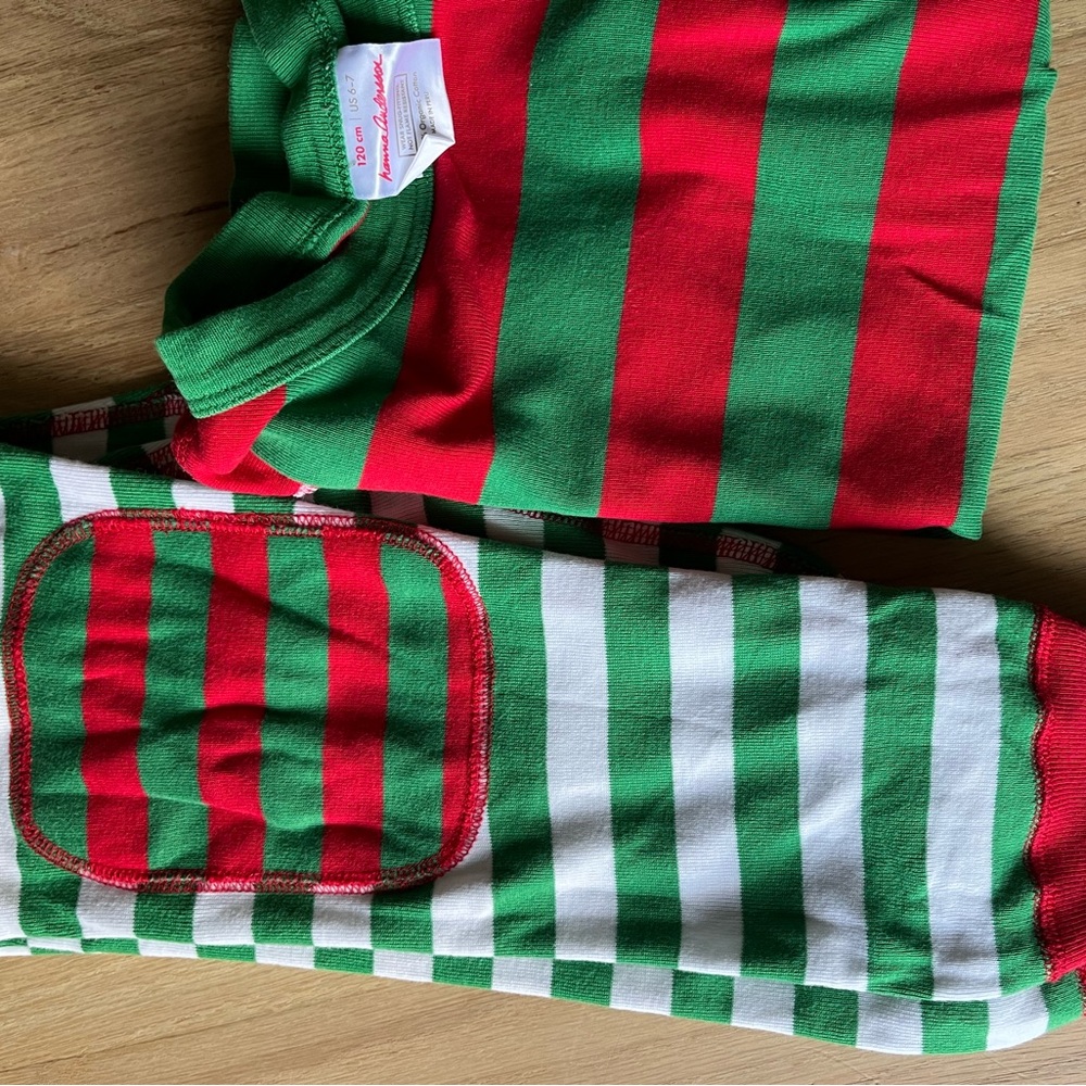 Hanna Andersson Red and Green Striped Kids Pajamas